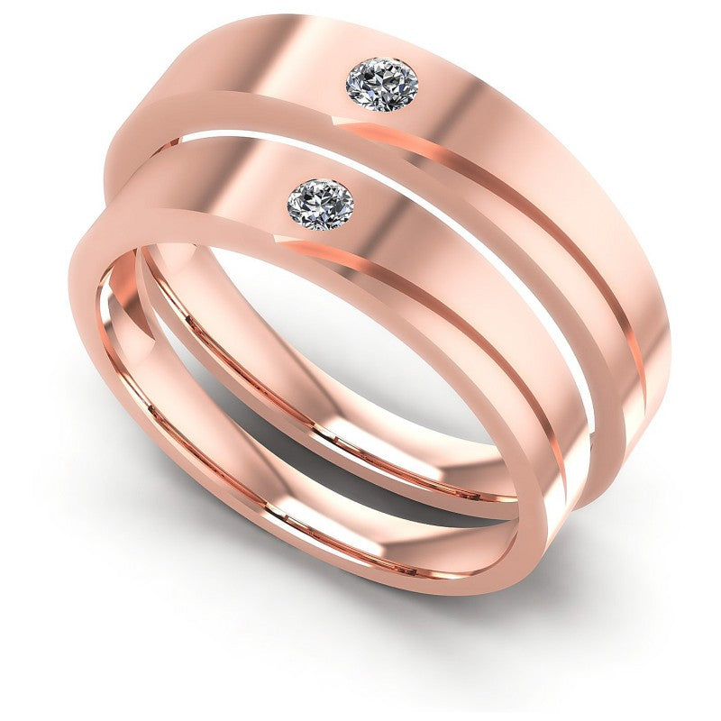 Round Cut Diamonds Wedding Sets in 18KT White Gold