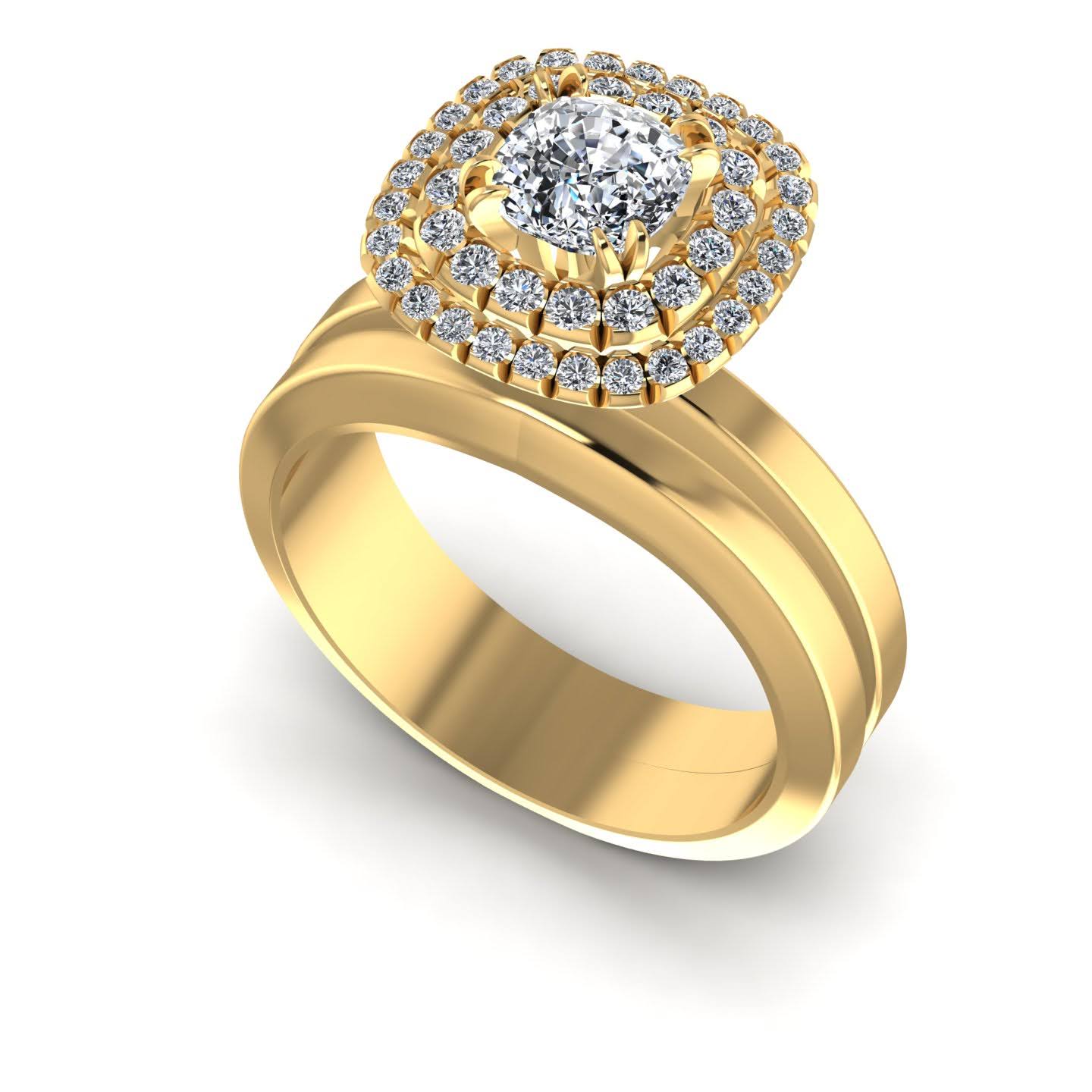 0.69-1.84 CT Round & Cushion Cut Diamonds - Bridal Set