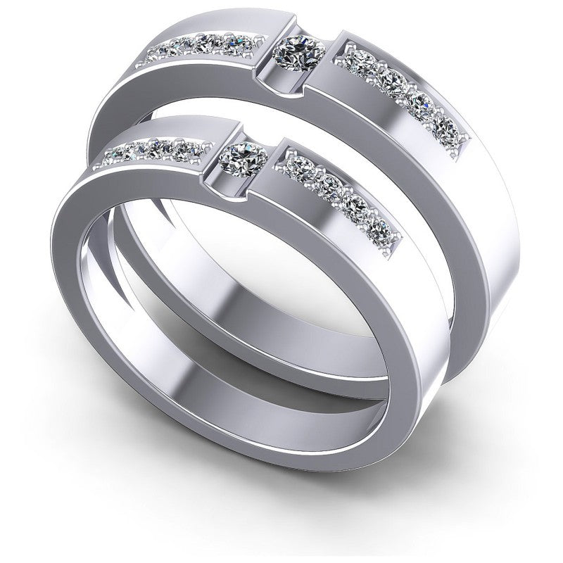 Round Cut Diamonds Wedding Sets in 14KT White Gold
