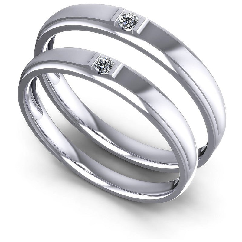Round Cut Diamonds Wedding Sets in 14KT White Gold