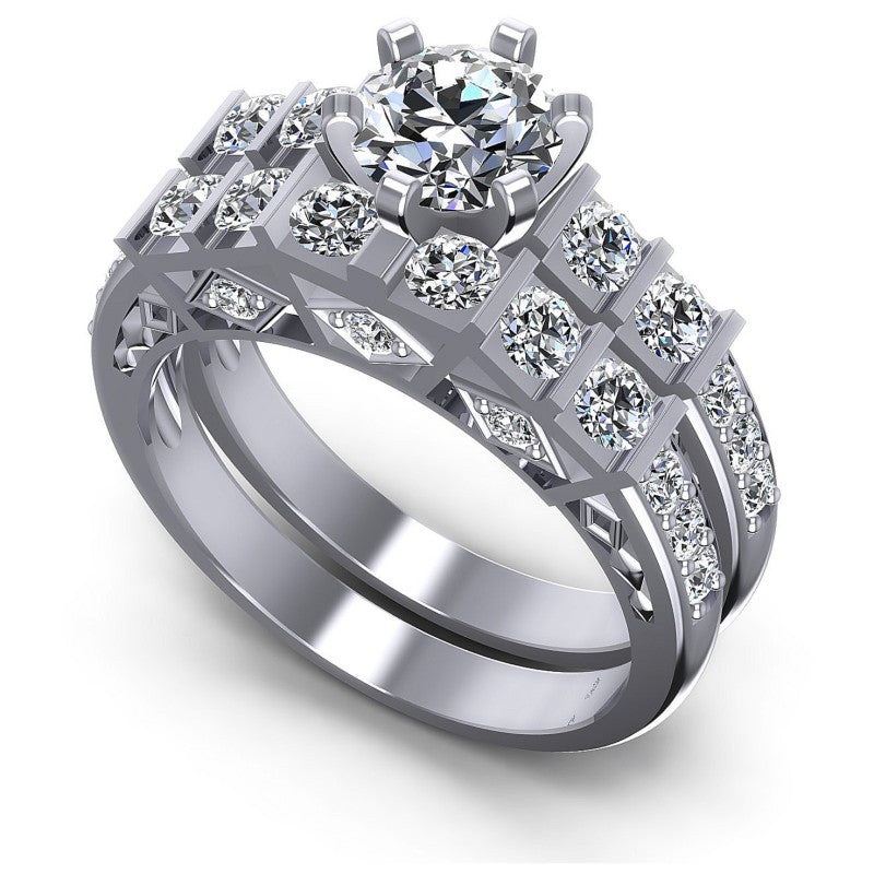 Round Diamonds 1.50CT Bridal Set in 14KT White Gold