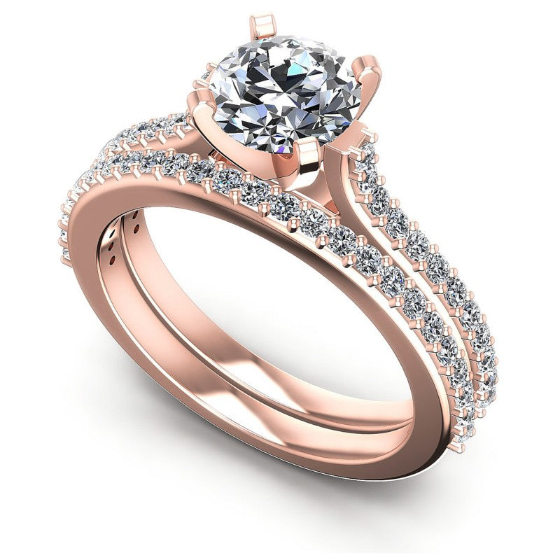 Round Diamonds 0.75CT Bridal Set in 18KT White Gold