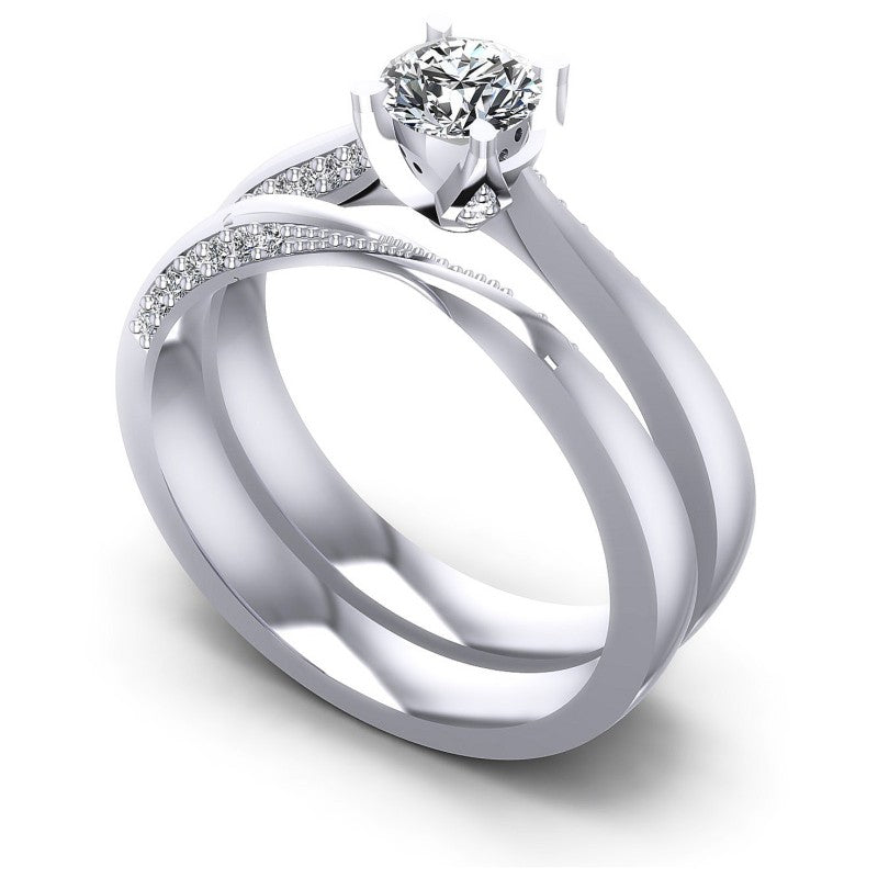 Round Diamonds 0.65CT Bridal Set in 14KT White Gold
