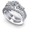 Pear And Round And Princess Cut Diamonds Bridal Set in 14KT White Gold