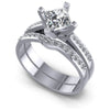 Princess And Round Cut Diamonds Bridal Set in 14KT White Gold