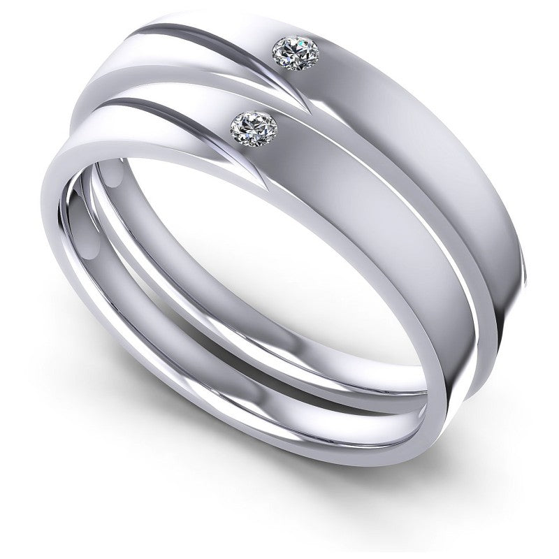 Round Cut Diamonds Wedding Sets in 14KT White Gold