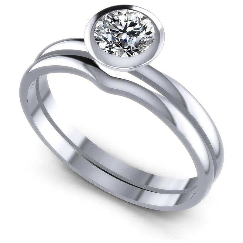 Round Cut Diamonds Bridal Set in 14KT White Gold