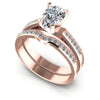 Round And Pear Cut Diamonds Bridal Set in 18KT White Gold