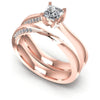 Round And Princess Cut Diamonds Bridal Set in 18KT White Gold