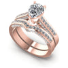 Round And Pear Cut Diamonds Bridal Set in 18KT White Gold
