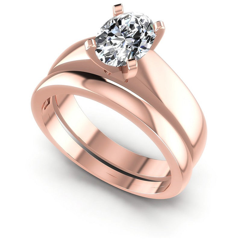Oval Cut Diamonds Bridal Set in 18KT White Gold
