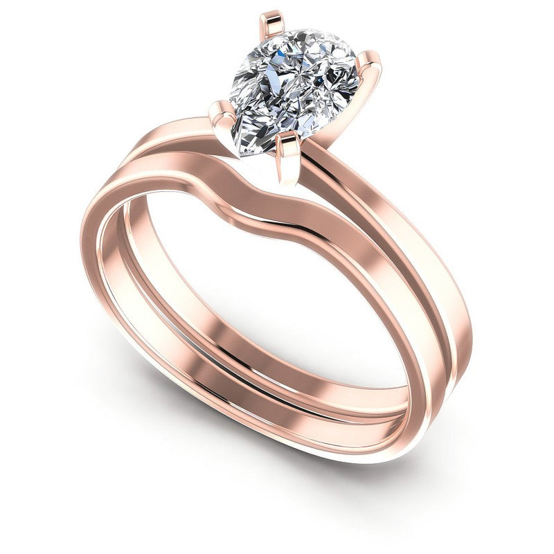 Pear Cut Diamonds Bridal Set in 18KT White Gold