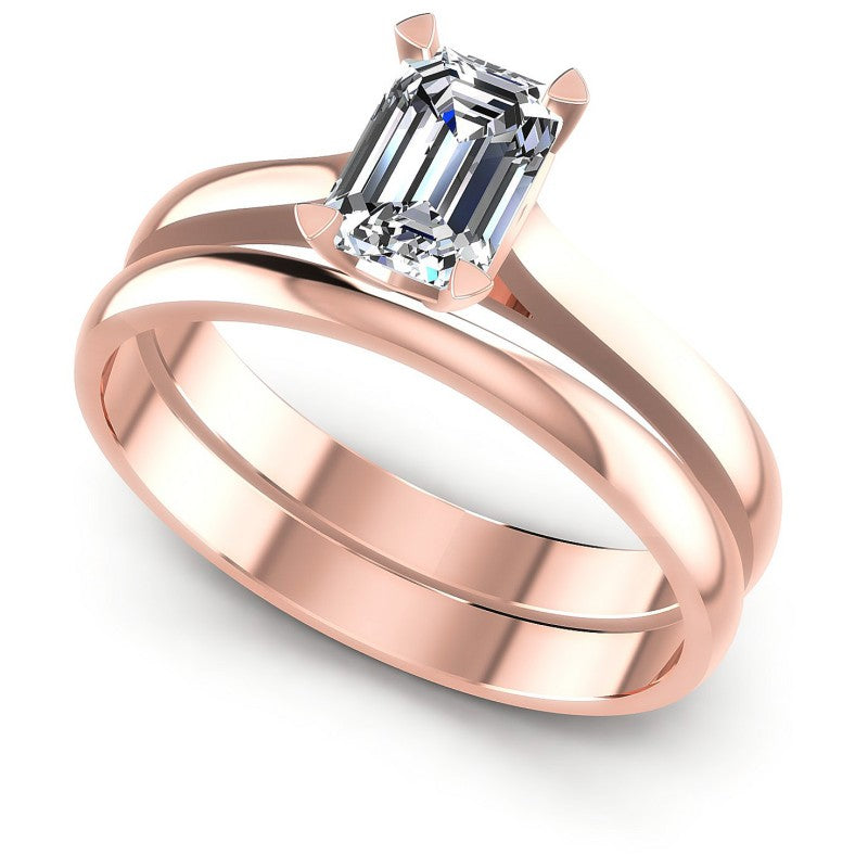 Emerald Cut Diamonds Bridal Set in 18KT White Gold