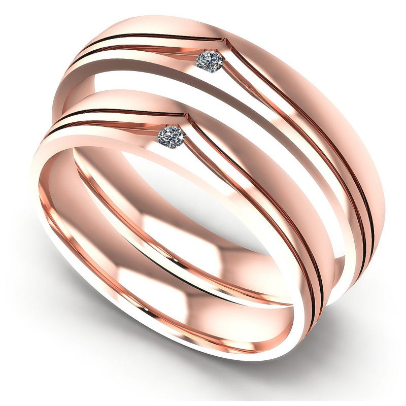 Round Cut Diamonds Wedding Sets in 18KT White Gold