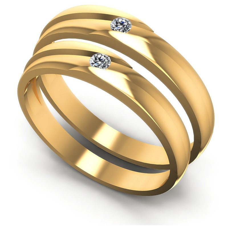 Princess And Round Cut Diamonds Wedding Sets in 14KT White Gold