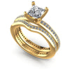 Round And Princess Cut Diamonds Bridal Set in 14KT White Gold