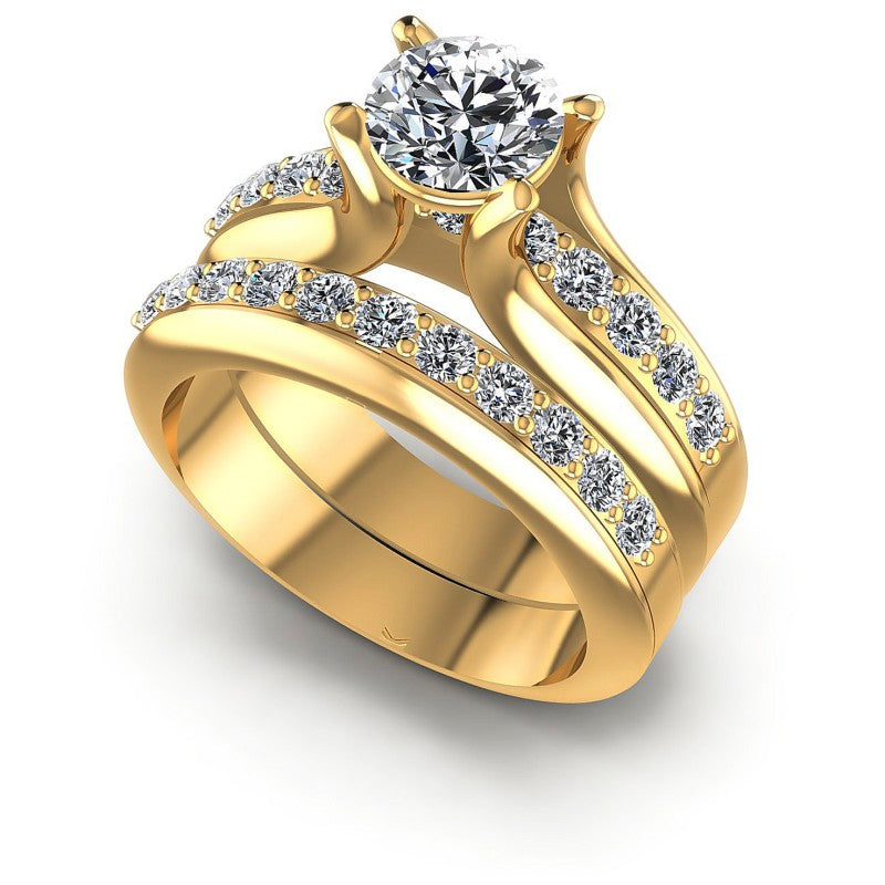 Round Cut Diamonds Bridal Set in 14KT White Gold