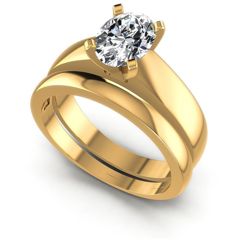 Oval Cut Diamonds Bridal Set in 14KT White Gold