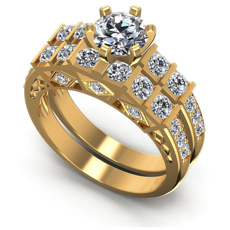 Round Diamonds 1.50CT Bridal Set in 14KT White Gold