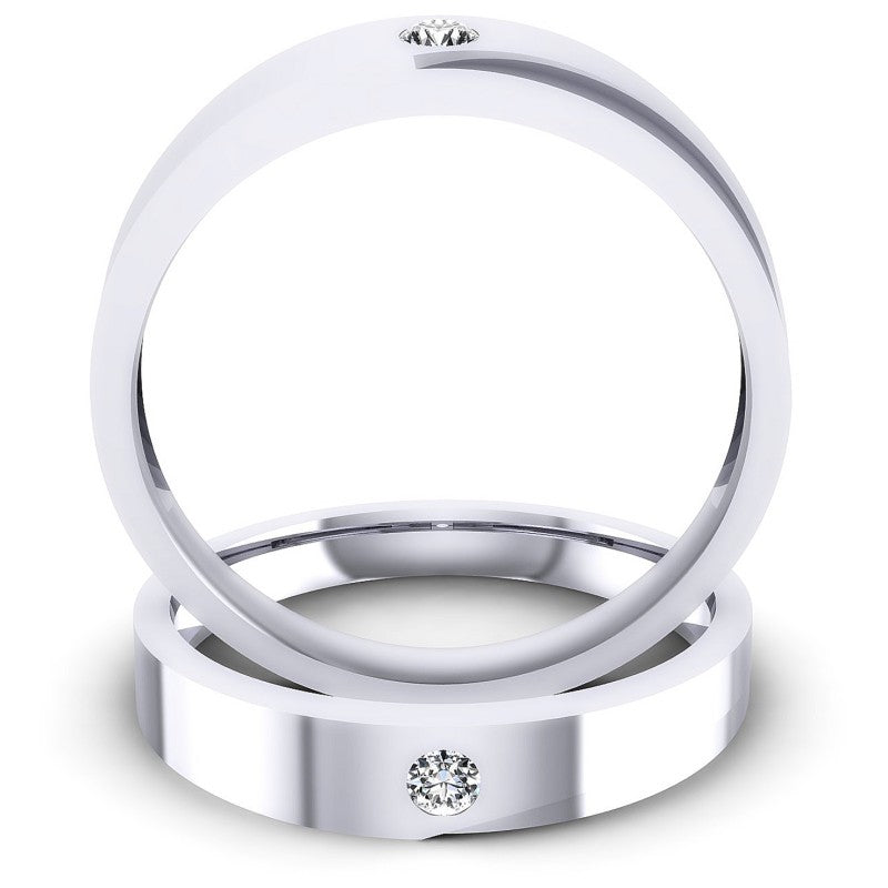 Round Cut Diamonds Wedding Sets in 14KT Yellow Gold