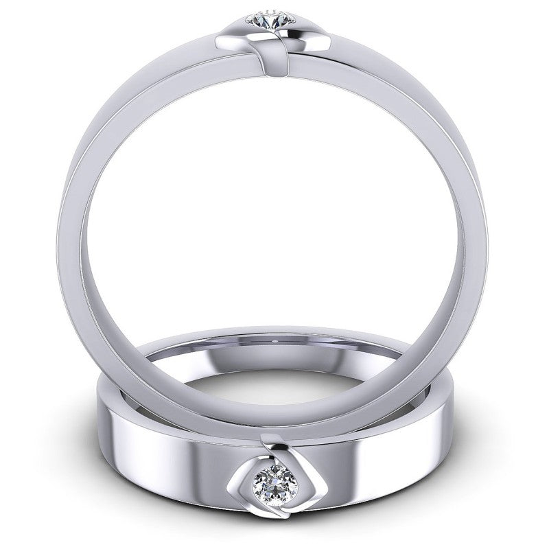 Round Cut Diamonds Wedding Sets in 14KT Yellow Gold