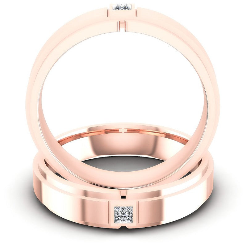 Princess Cut Diamonds Wedding Sets in 18KT Yellow Gold