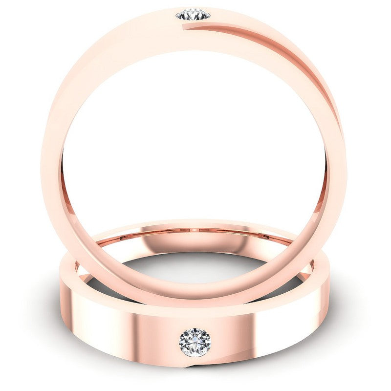 Round Cut Diamonds Wedding Sets in 18KT Yellow Gold
