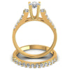 Round And Pear Cut Diamonds Bridal Set in 14KT Yellow Gold