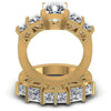 Princess Diamonds 3.40CT Bridal Set in 14KT Yellow Gold