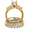 Oval And Emerald Cut Diamonds Bridal Set in 14KT Yellow Gold