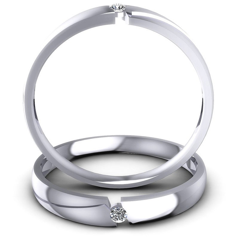 Round Cut Diamonds Wedding Sets in 14KT Yellow Gold