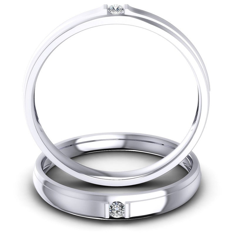 Round Cut Diamonds Wedding Sets in 14KT Yellow Gold