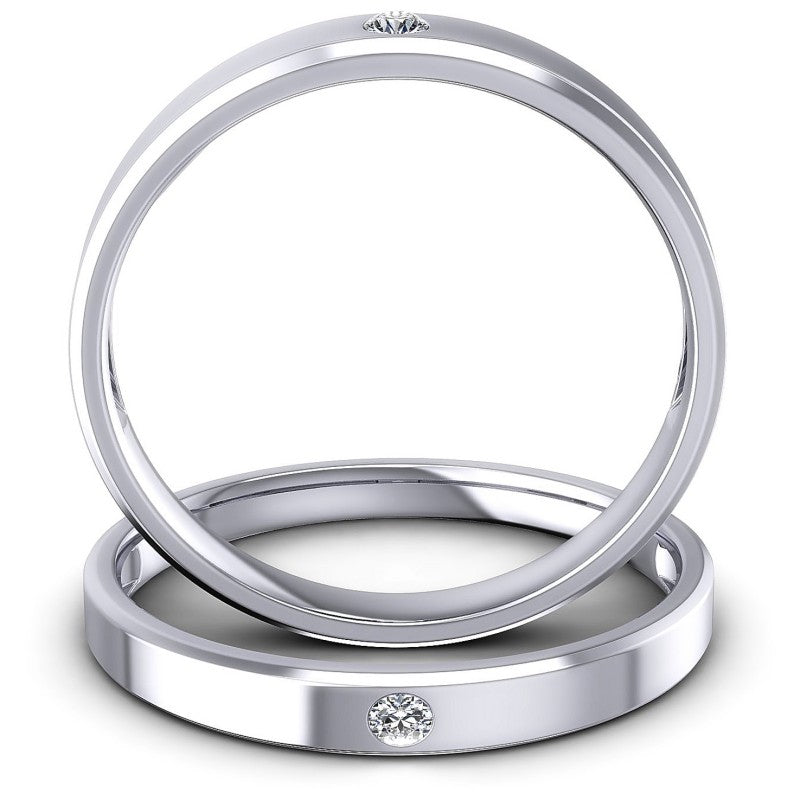 Round Cut Diamonds Wedding Sets in 14KT Yellow Gold