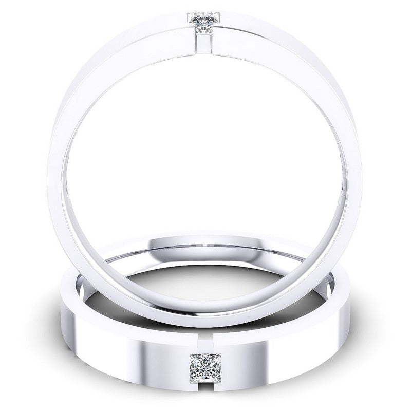 Princess Cut Diamonds Wedding Sets in 14KT Yellow Gold