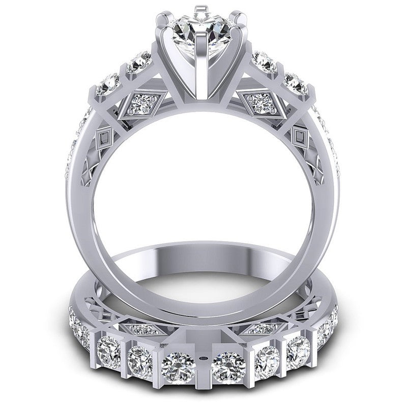Round Diamonds 1.50CT Bridal Set in 14KT Yellow Gold