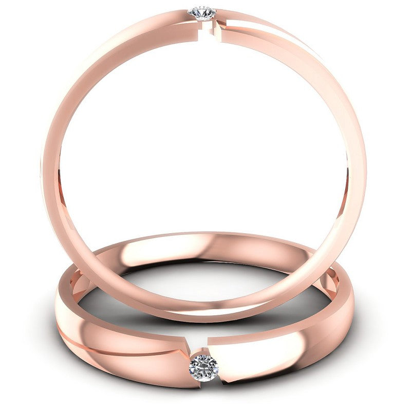 Round Cut Diamonds Wedding Sets in 18KT Yellow Gold