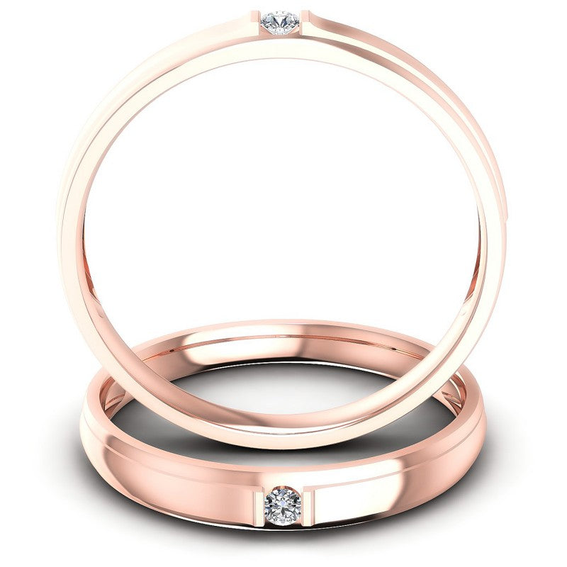 Round Cut Diamonds Wedding Sets in 18KT Yellow Gold