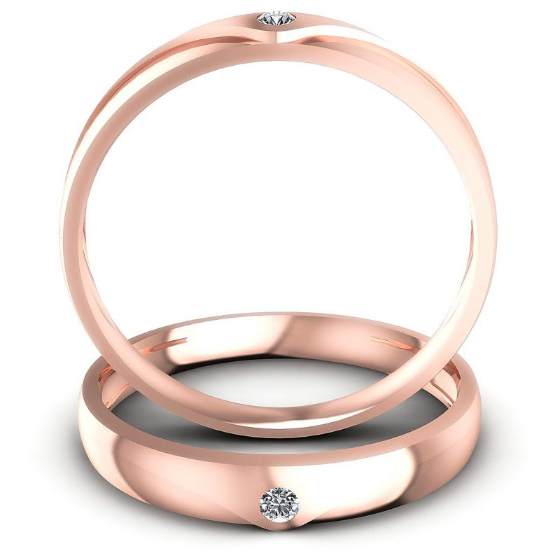 Round Cut Diamonds Wedding Sets in 18KT Yellow Gold