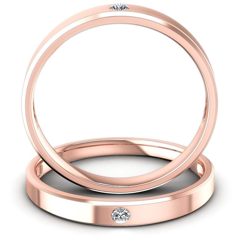 Round Cut Diamonds Wedding Sets in 18KT Yellow Gold