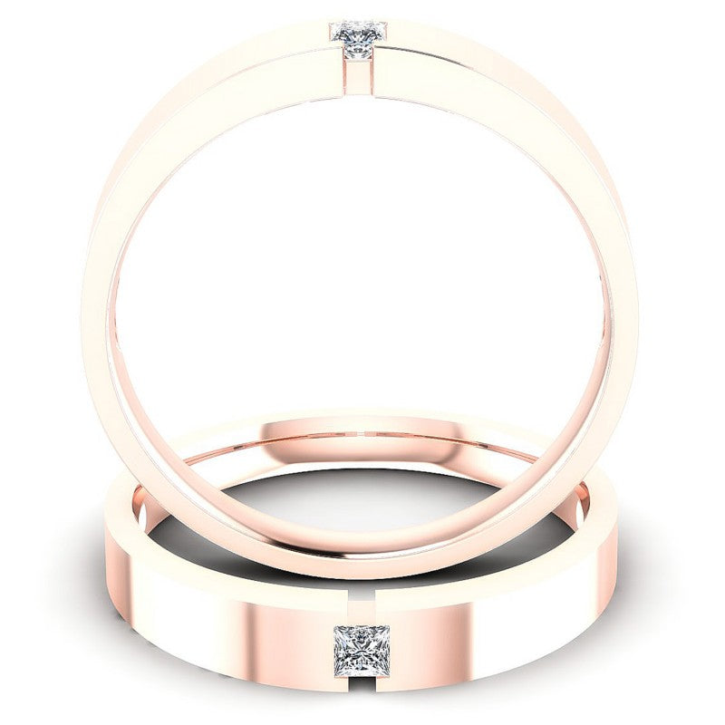Princess Cut Diamonds Wedding Sets in 18KT Yellow Gold