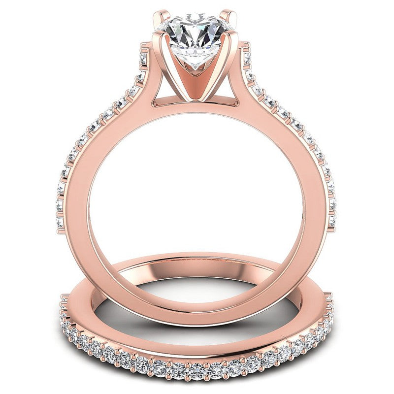 Round Diamonds 0.75CT Bridal Set in 18KT Yellow Gold