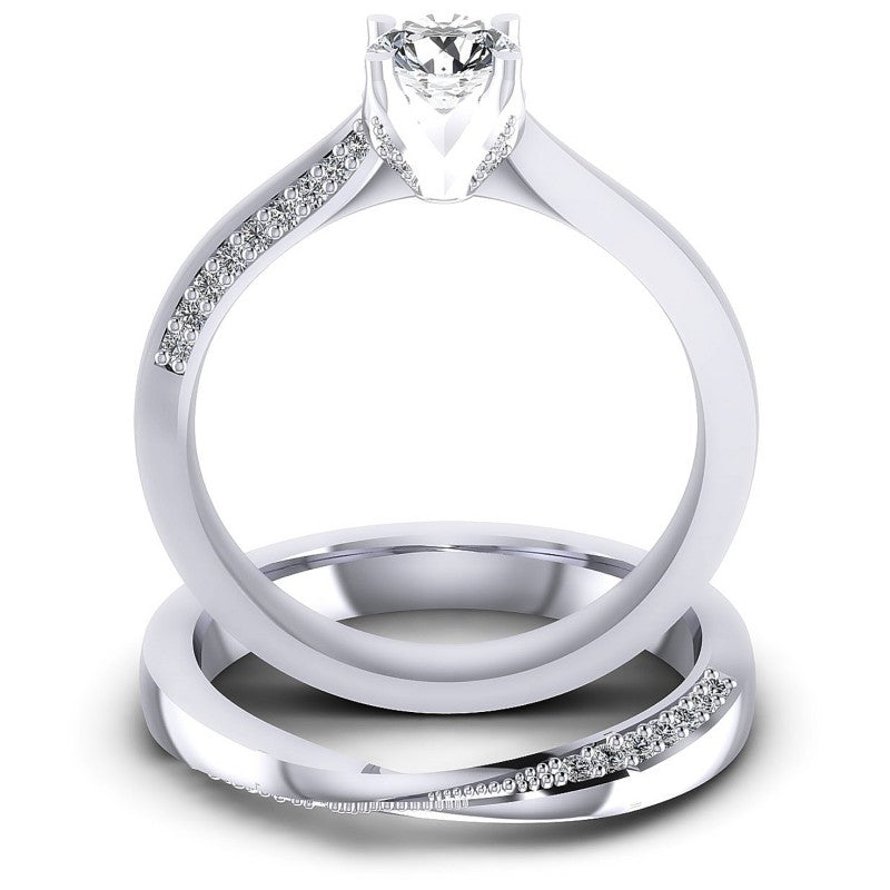 Round Diamonds 0.65CT Bridal Set in 14KT Yellow Gold