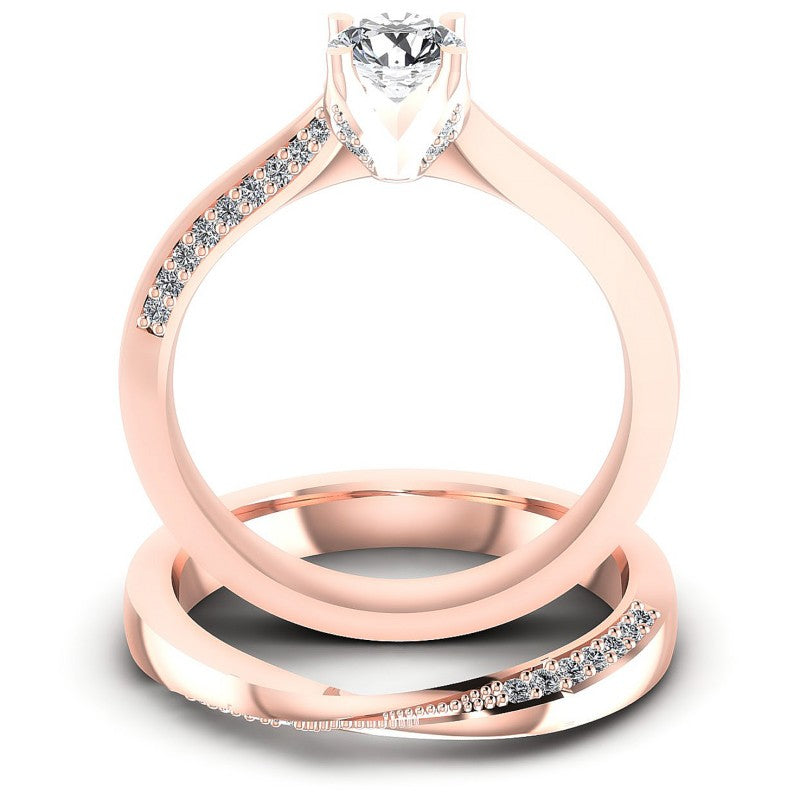 Round Diamonds 0.65CT Bridal Set in 18KT Yellow Gold