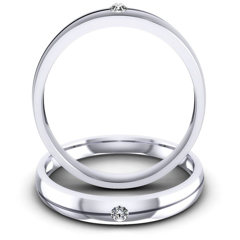 Round Cut Diamonds Wedding Sets in 14KT Yellow Gold