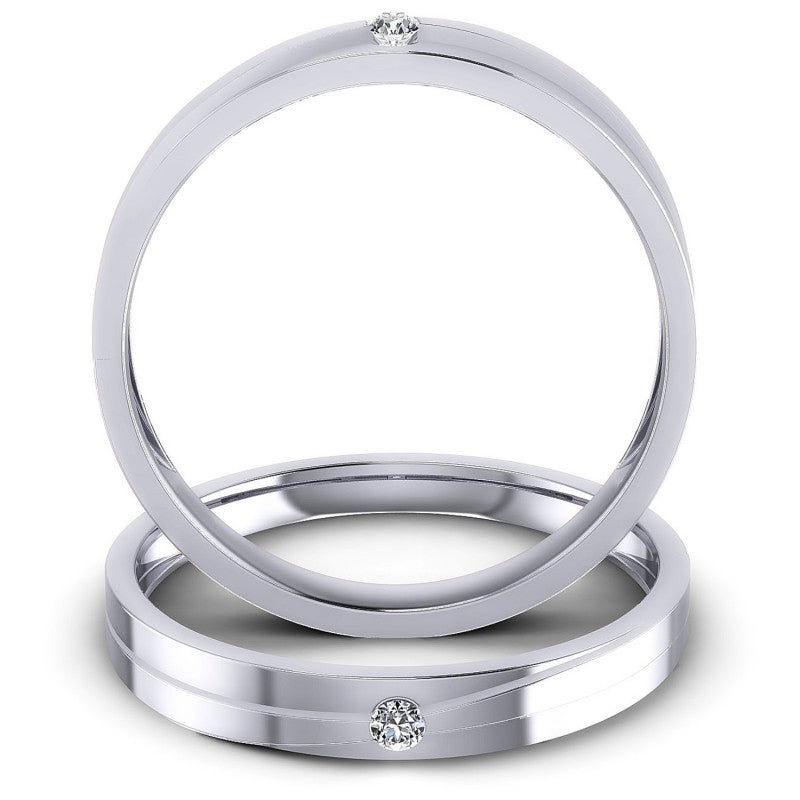 Round Cut Diamonds Wedding Sets in 14KT Yellow Gold