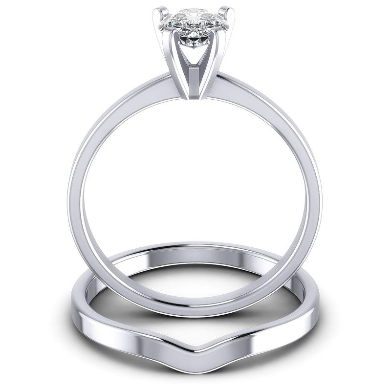 Pear Cut Diamonds Bridal Set in 14KT Yellow Gold