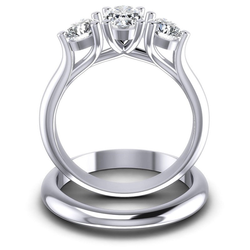 Oval And Round Cut Diamonds Bridal Set in 14KT Yellow Gold