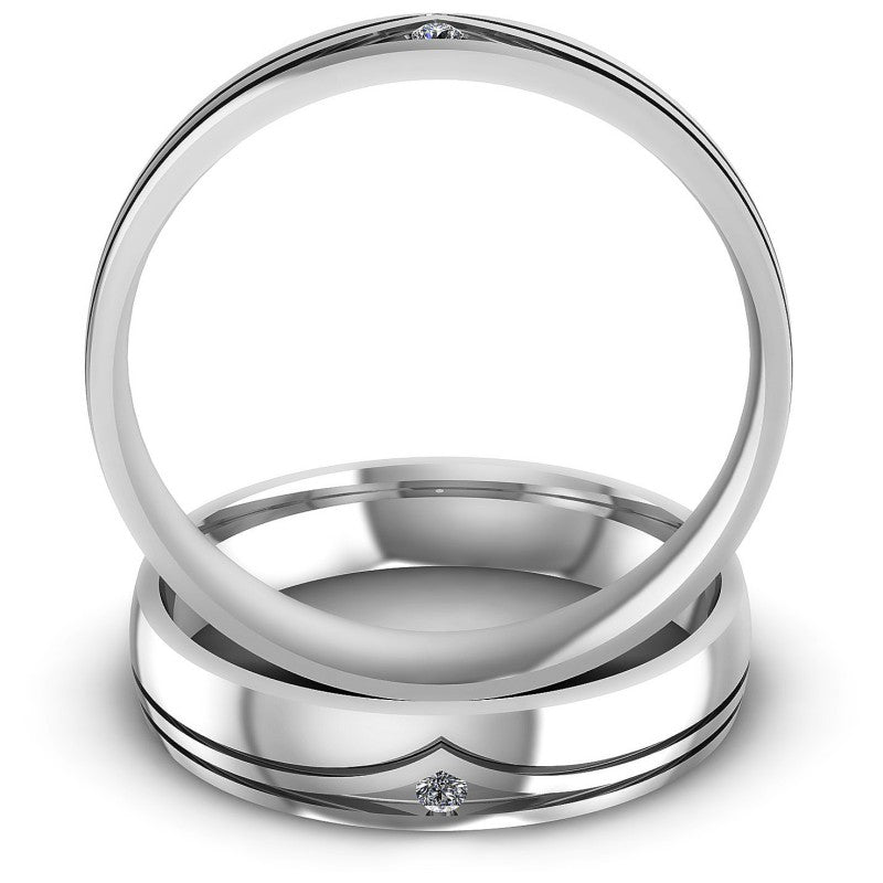 Round Cut Diamonds Wedding Sets in 14KT Yellow Gold