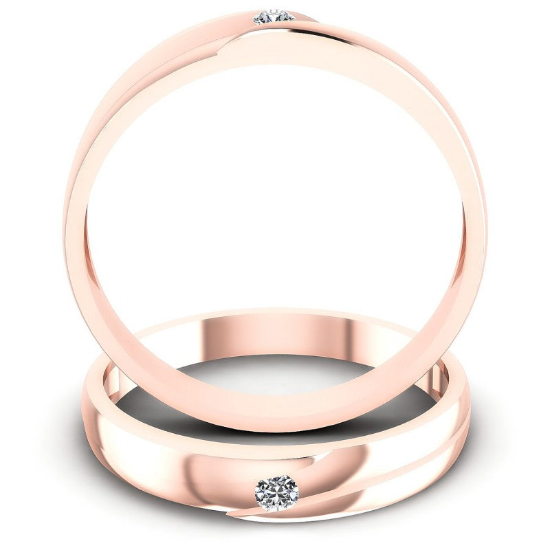 Princess And Round Cut Diamonds Wedding Sets in 18KT Yellow Gold