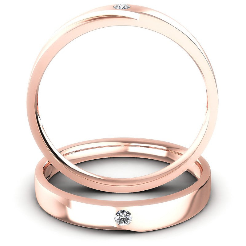 Round Cut Diamonds Wedding Sets in 18KT Yellow Gold